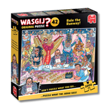 Wasgij 42 puzzle box with colorful illustration and text on a white background