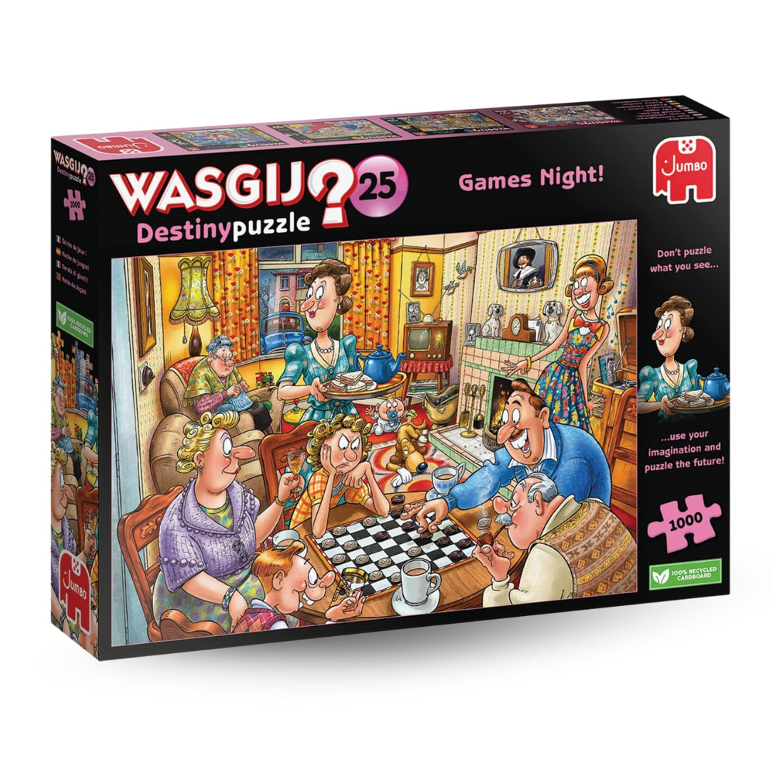 Jumbo Puzzles - Wasgij Destiny 25 Games Night! 1000 Piece Puzzle - The Puzzle Nerds  