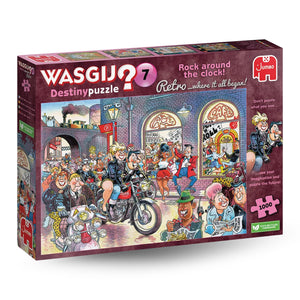 Jumbo Puzzles - Wasgij Destiny Retro 7 Rock Around The Clock! 1000 Piece Puzzle - The Puzzle Nerds  