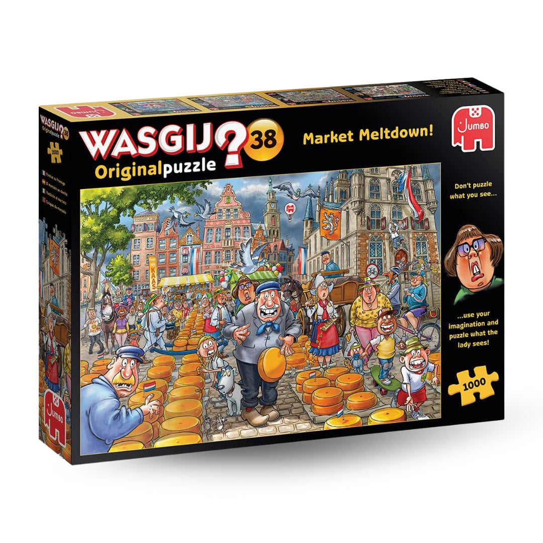 Jumbo Puzzles -Wasgij Original 38 Market Meltdown! 1000 Piece Puzzle - The Puzzle Nerds  