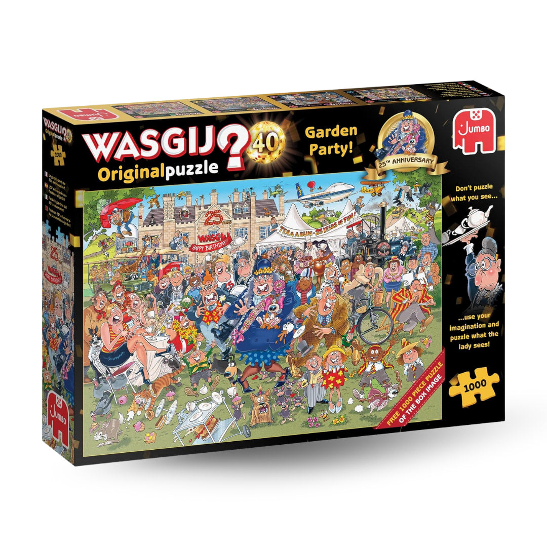 Jumbo Puzzles - Wasgij Original 40 25th Anniversary Garden Party! 1000 Piece Puzzle - The Puzzle Nerds  