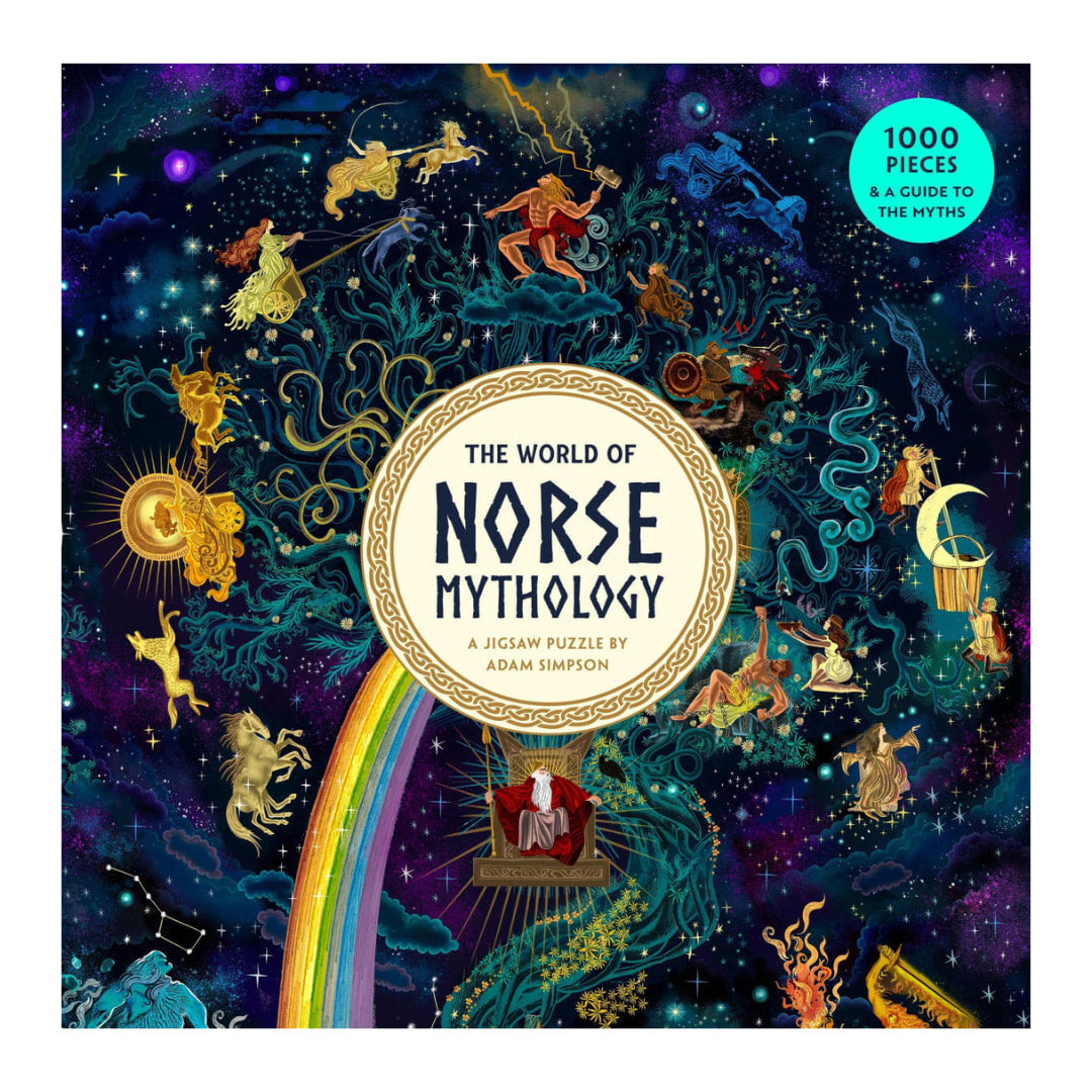 Jigsaw puzzle box featuring Norse Mythology characters 