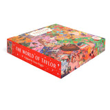Colorful puzzle box titled 'The World of Taylor' by Anna Higgle on a white background