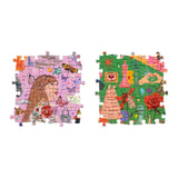 Two colorful puzzles on a white background