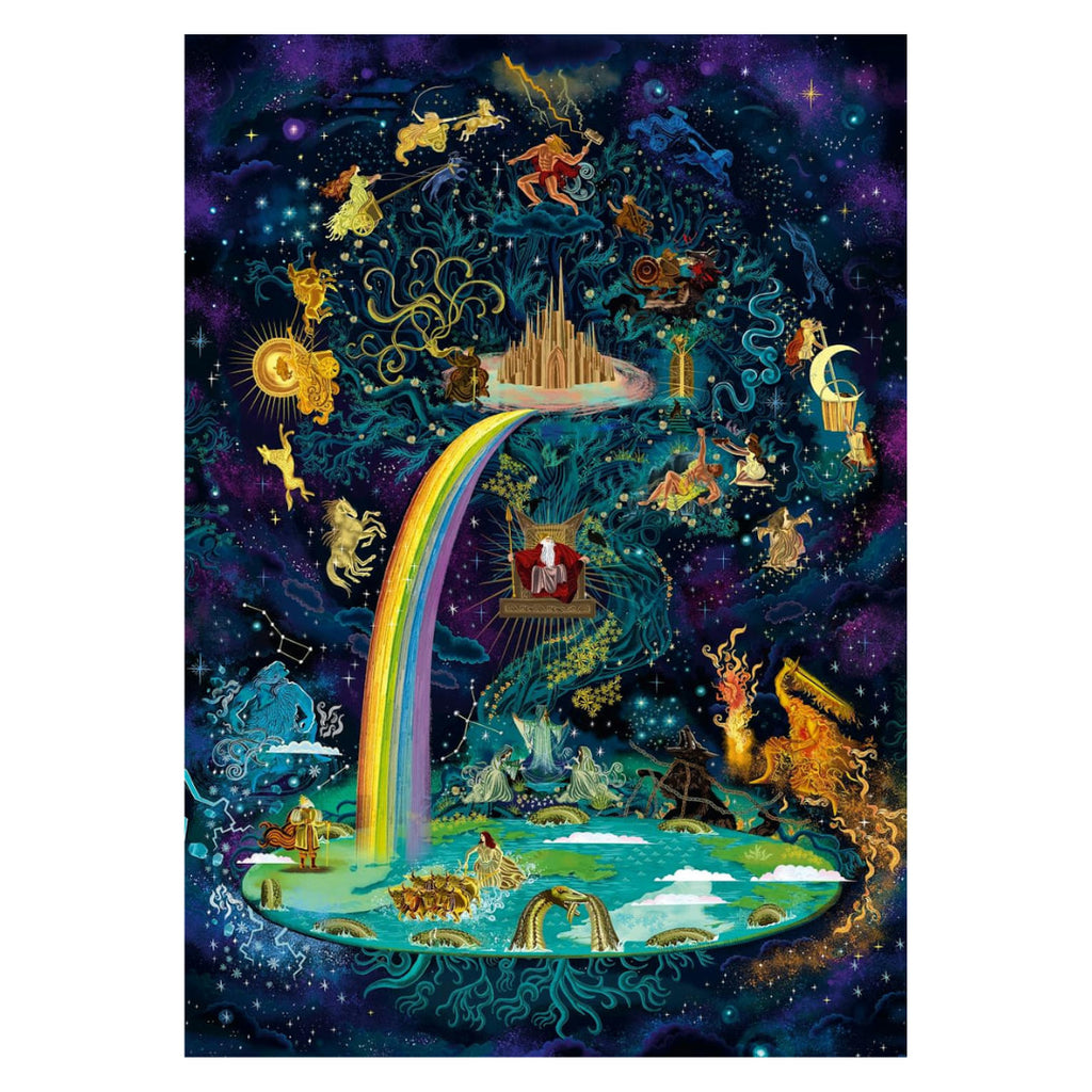 Jigsaw puzzle box featuring Norse Mythology characters 