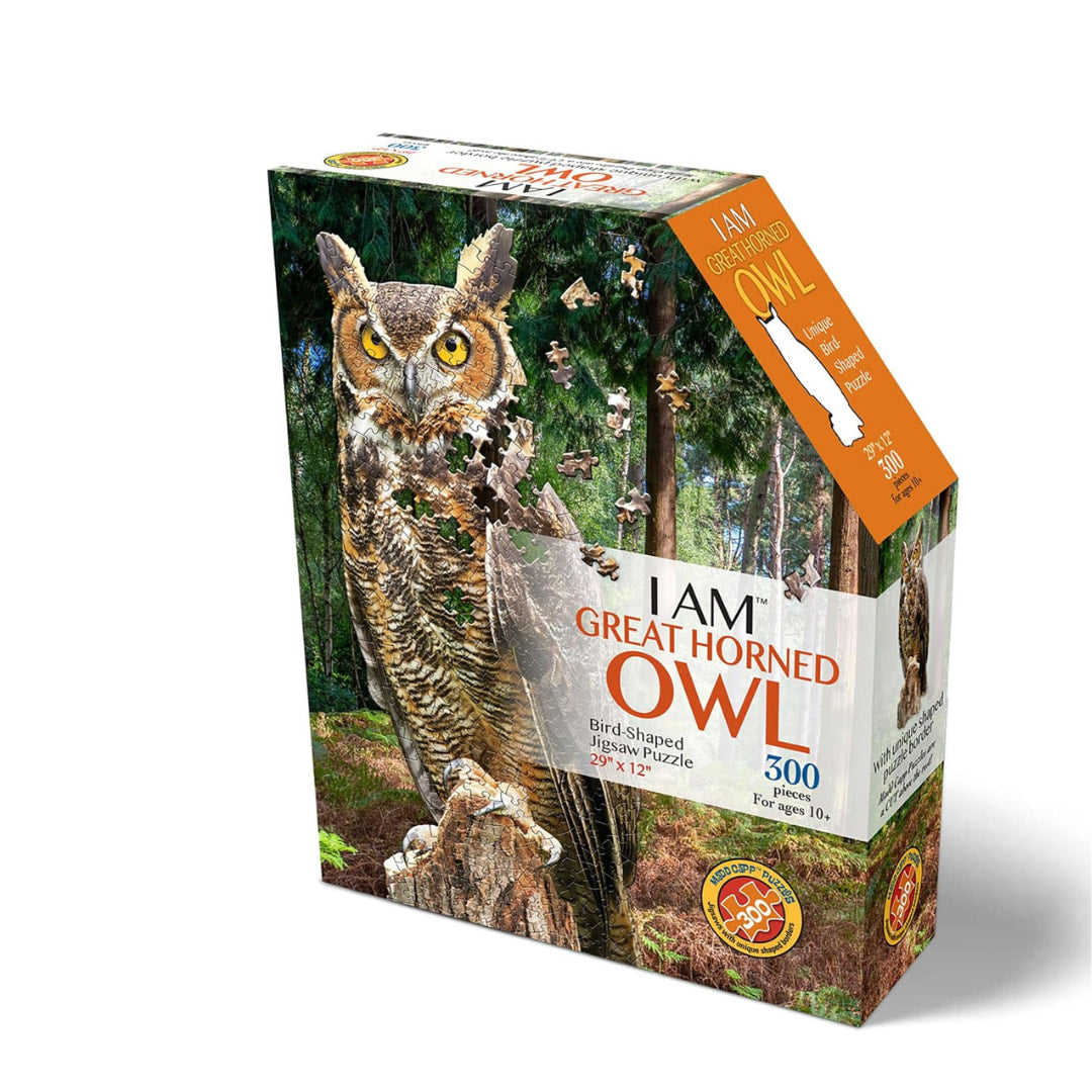 Madd Capp - I Am Great Horned Owl 300 Piece Puzzle - The Puzzle Nerds 