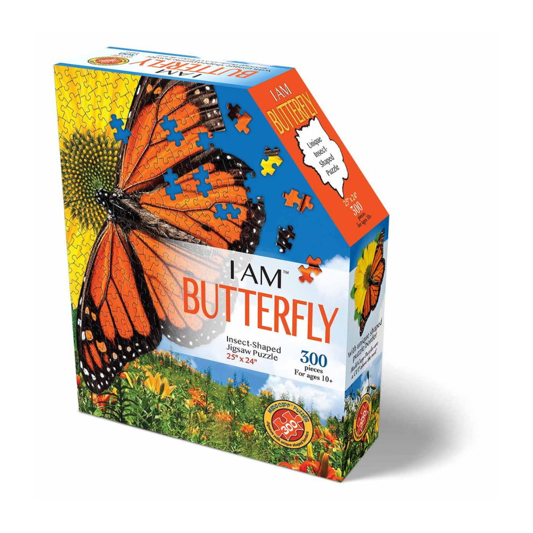 Madd Capp Puzzles - I AM Butterfly 300 Piece Shaped Puzzle - The Puzzle Nerds  