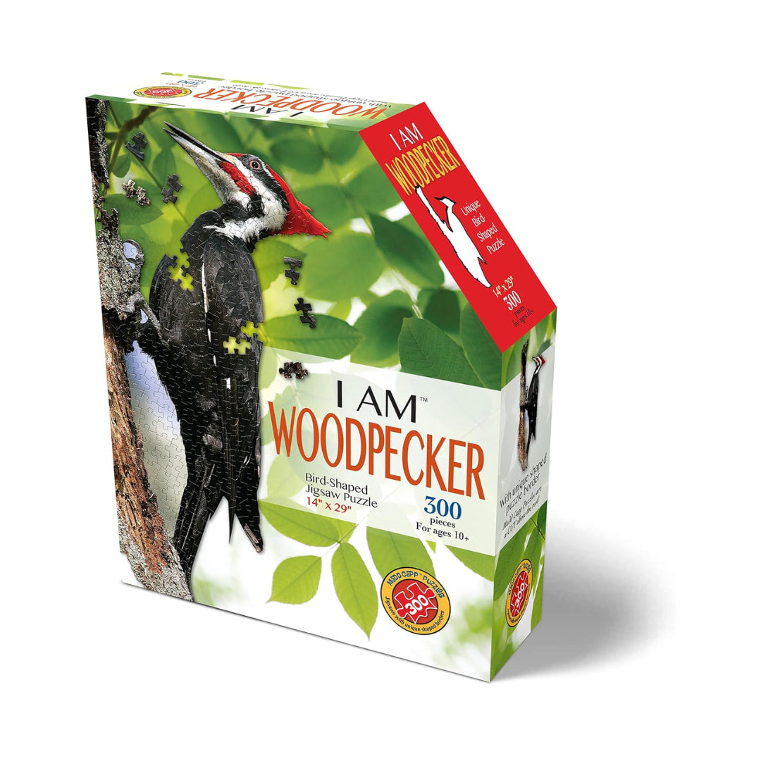 Madd Capp Puzzles - I AM Woodpecker 300 Piece Shaped Puzzle - The Puzzle Nerds 