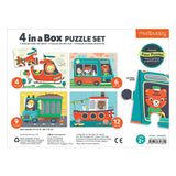 Mudpuppy - Transportation 4 In A Box Puzzle Set- The Puzzle Nerds