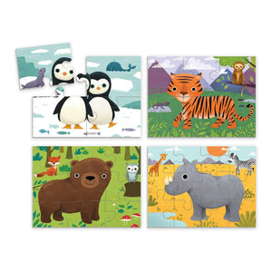 Mudpuppy Puzzles - Animals Of The World 4-In-A-Box Progressive Puzzle - The Puzzle Nerds 
