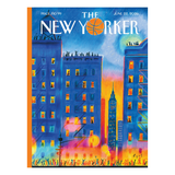 The New Yorker magazine cover, June 22, 2026, featuring a colorful illustration of New York City buildings and a crowd at the bottom. The title 'THE NEW YORKER' is printed across the top, with the basketball logo in the center.