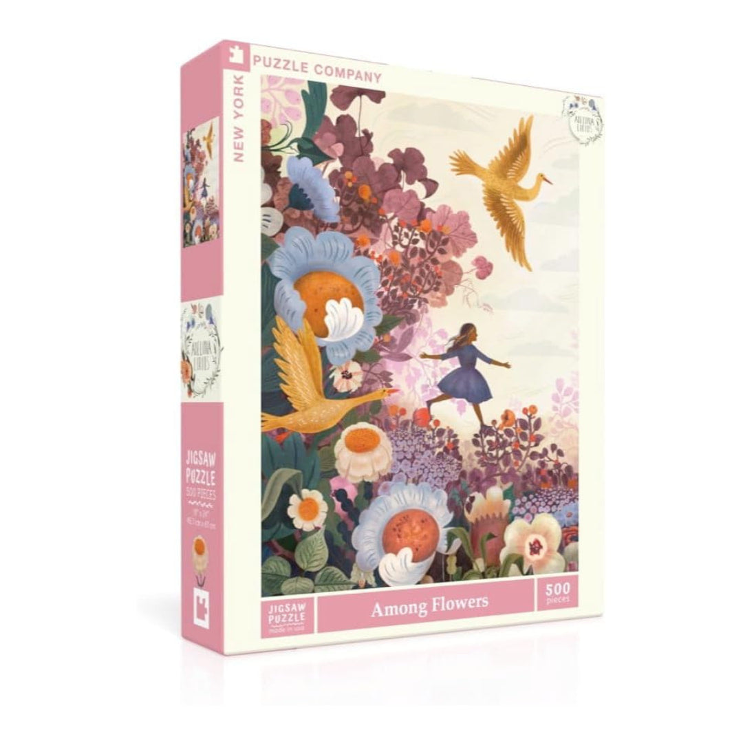 New York Puzzle Company - Among Flowers 500 Piece Puzzle - The Puzzle Nerds  