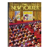 Cover of 'The New Yorker' magazine with a colorful illustration of a theater audience and stage.