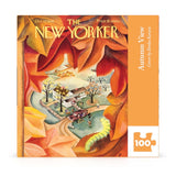 New Yorker magazine cover puzzle with autumn theme