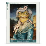 A New York Puzzle Company puzzle box featuring a frog dressed as a southern belle