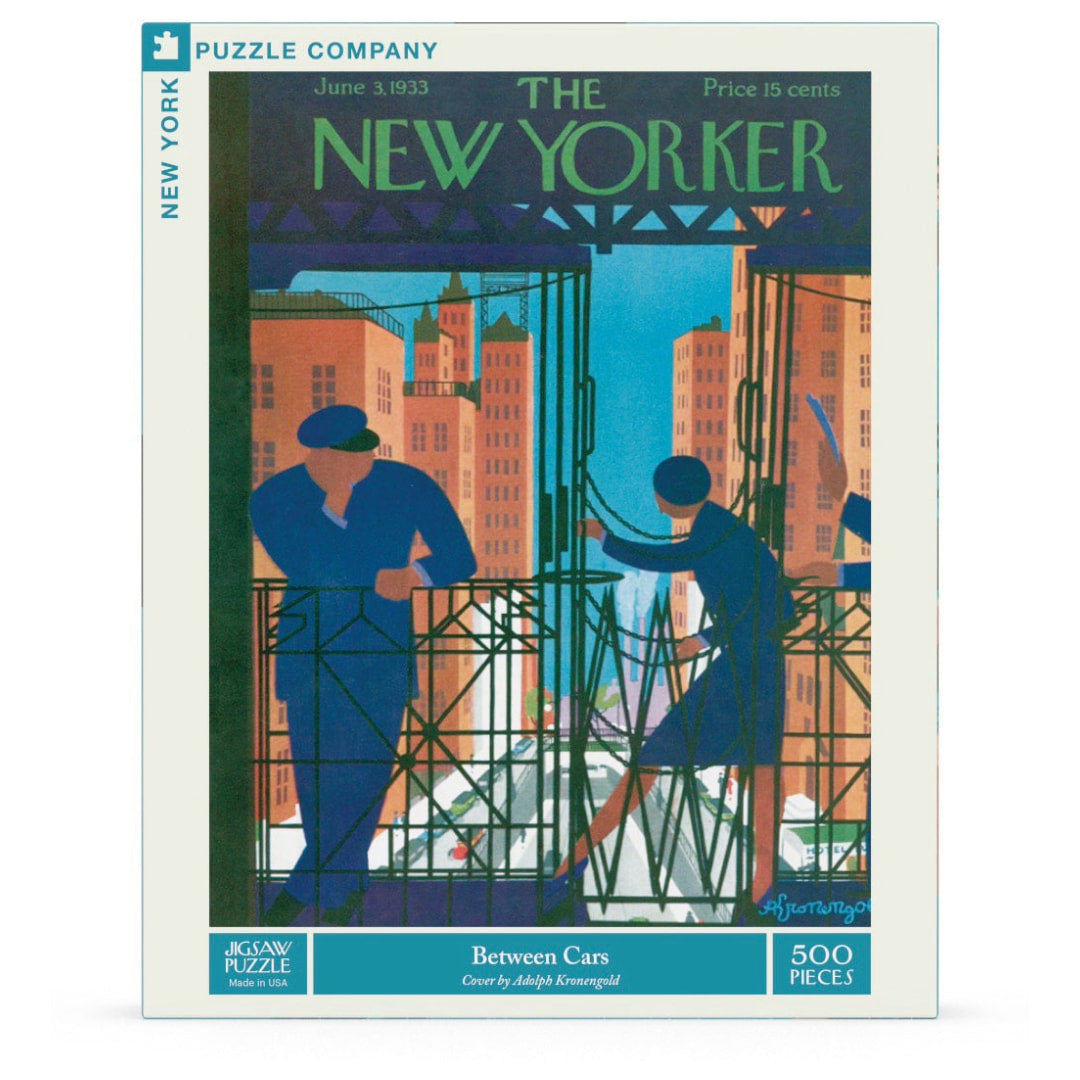 New York Puzzle Company - Between Cars 500 Piece Puzzle - The Puzzle Nerds 