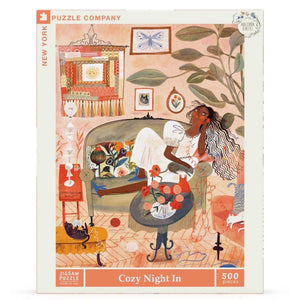 New York Puzzle Company - Cozy Night In 500 Piece Puzzle - The Puzzle Nerds