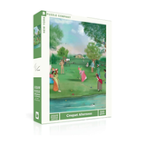 Jigsaw puzzle box for 'Croquet Afternoon' by New York Puzzle Company on a white background