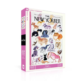 Puzzle box featuring illustrations of dogs on a white background