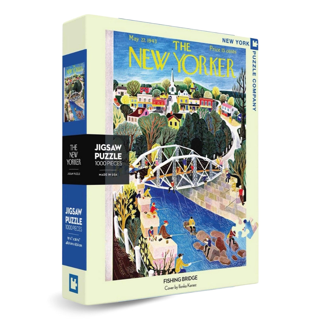 New York Puzzle Company - Fishing Bridge 1000 Piece Puzzle - The Puzzle Nerds 