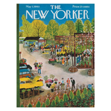 Cover of 'The New Yorker' magazine from May 7, 1960 with a colorful illustration of a garden scene.