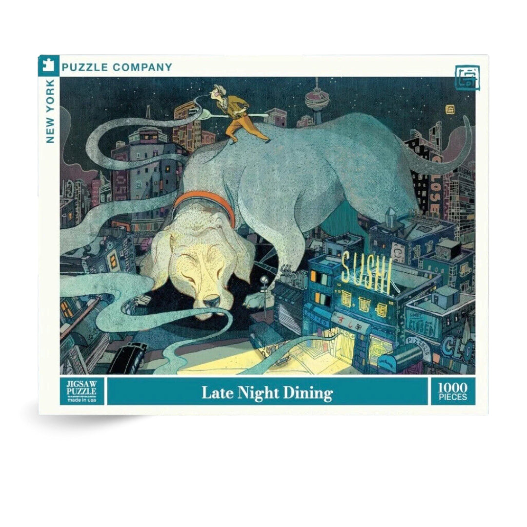 New York Puzzle Company - Late Night Dining 1000 Piece Puzzle - The Puzzle Nerds 