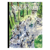 Cover of The New Yorker magazine with an illustration of people playing chess in a park.