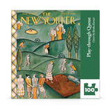 New Yorker magazine cover puzzle box with golf scene illustration