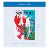 Puzzle packaging with 'The New Yorker' magazine cover featuring a red lobster illustration.