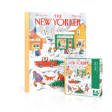 Puzzle image and puzzle box with New Yorker magazine cover design on a white background
