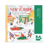 New Yorker magazine cover puzzle with winter scene and hardware store