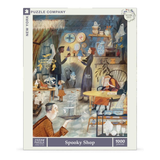 Spooky Shop puzzle box featuring a shop with people and ghosts 