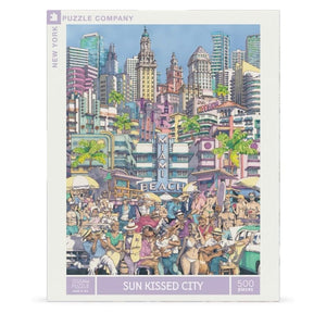 New York Puzzle Company - Sun Kissed City 500 Piece Puzzle - The Puzzle Nerds  
