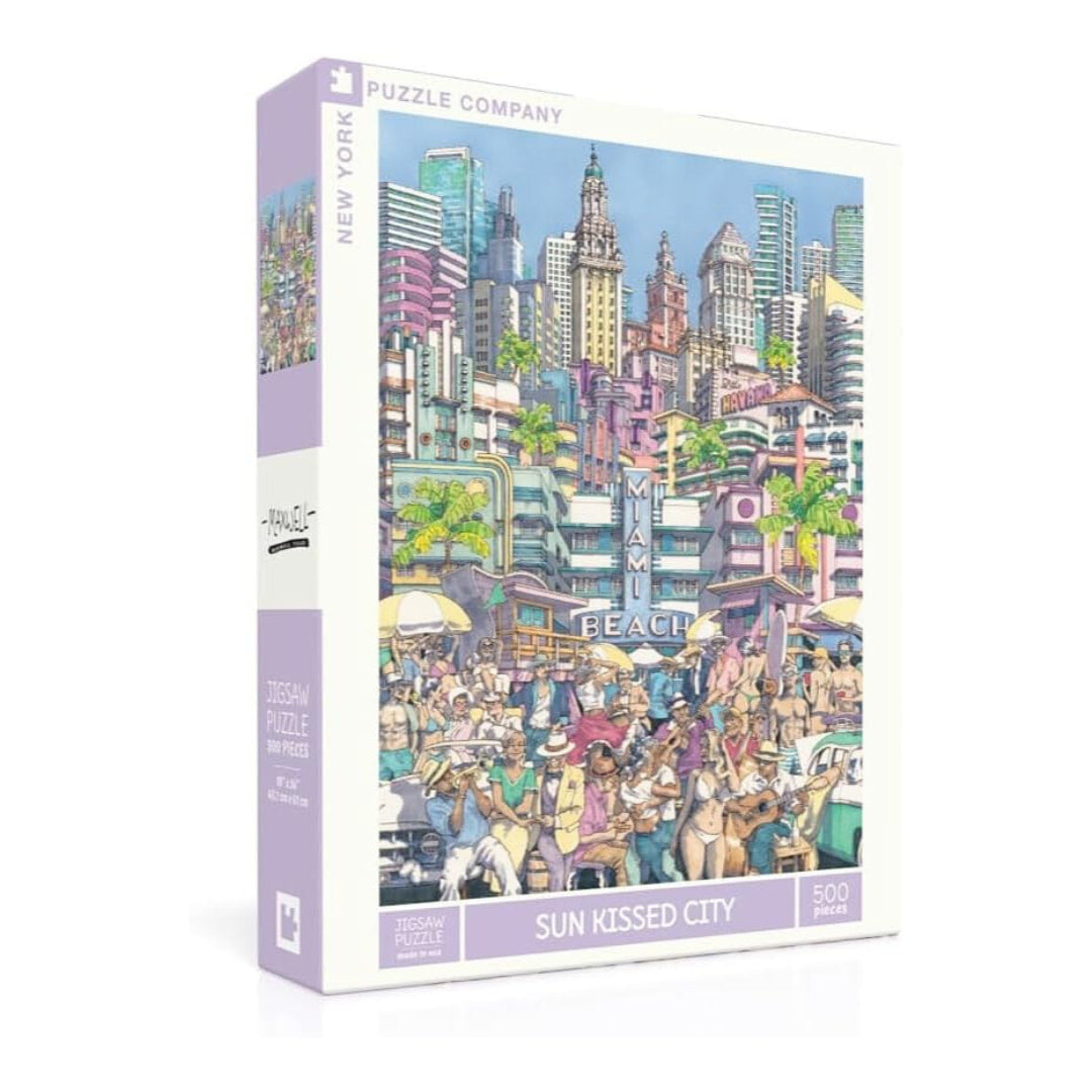 New York Puzzle Company - Sun Kissed City 500 Piece Puzzle - The Puzzle Nerds  