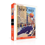 Jigsaw puzzle box featuring a New Yorker magazine cover with a Thanksgiving Day Parade scene.