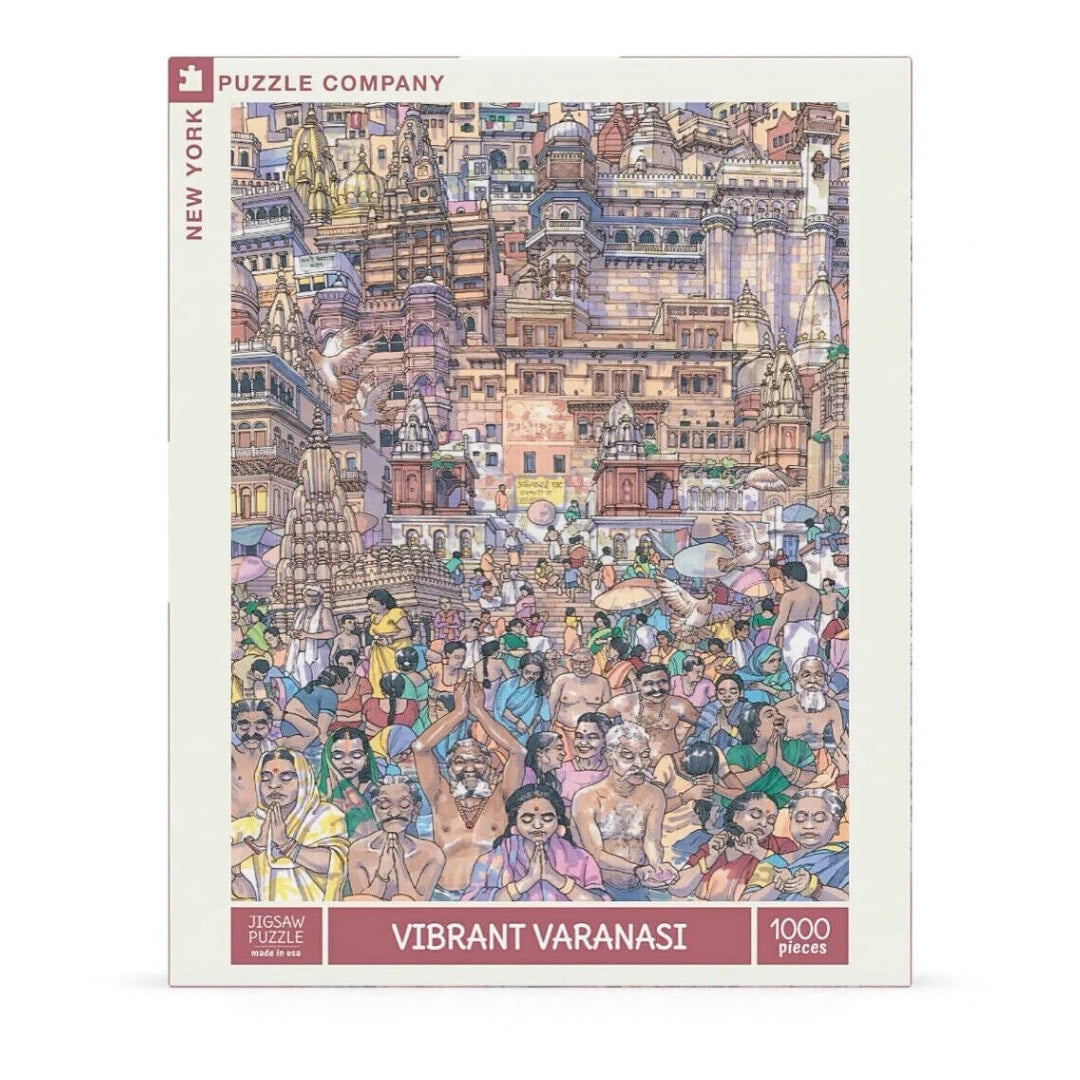 New York Puzzle Company -Vibrant Varanasi 1000 Piece Puzzle - The Puzzle Nerds  
