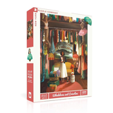 Jigsaw puzzle box with a colorful illustration of a closet and a woman, featuring 'New York Puzzle Company' branding.