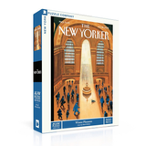 Puzzle Company's 500-piece 'Winter Pleasures' jigsaw puzzle box based on The New Yorker's July 19-21, 2021 issue. The box features a detailed illustration of the Grand Central Terminal in New York City, showing a bright fountain in the center with people walking through the station.