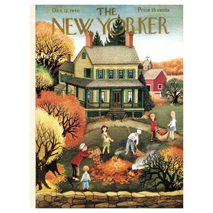 New York Puzzle Company Puzzles - Raking Leaves 1000 Piece Jigsaw Puzzle - The Puzzle Nerds  