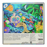 Colorful puzzle box with a mermaid and tropical scene design