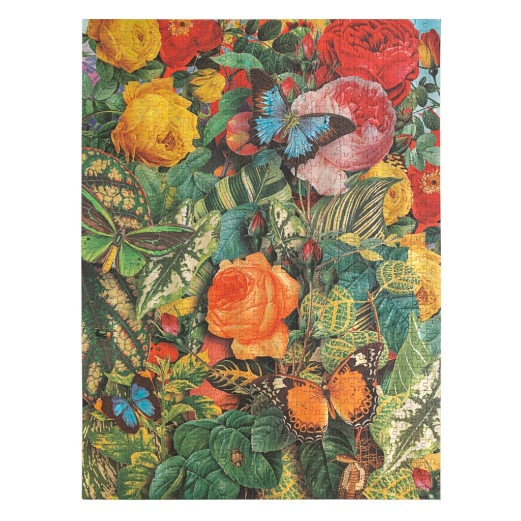 Butterfly & Flower 1000 Piece Puzzle - Nature Garden Jigsaw For Adults, Colorful Tropical Design