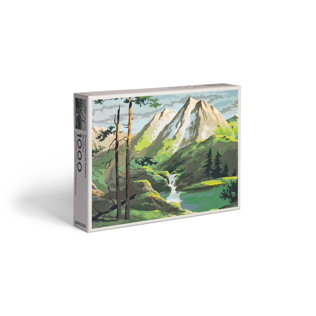 Parkside Puzzles - Vintage Paint By Numbers - Mountains 1000 Piece Puzzle - The Puzzle Nerds  