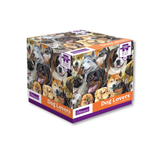 Jigsaw puzzle packaging displaying images of several different dog breeds and featruing the text Dog Lovers