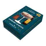 Puzzle box themed around espresso martini with illustration of a cocktail shaker and glass.