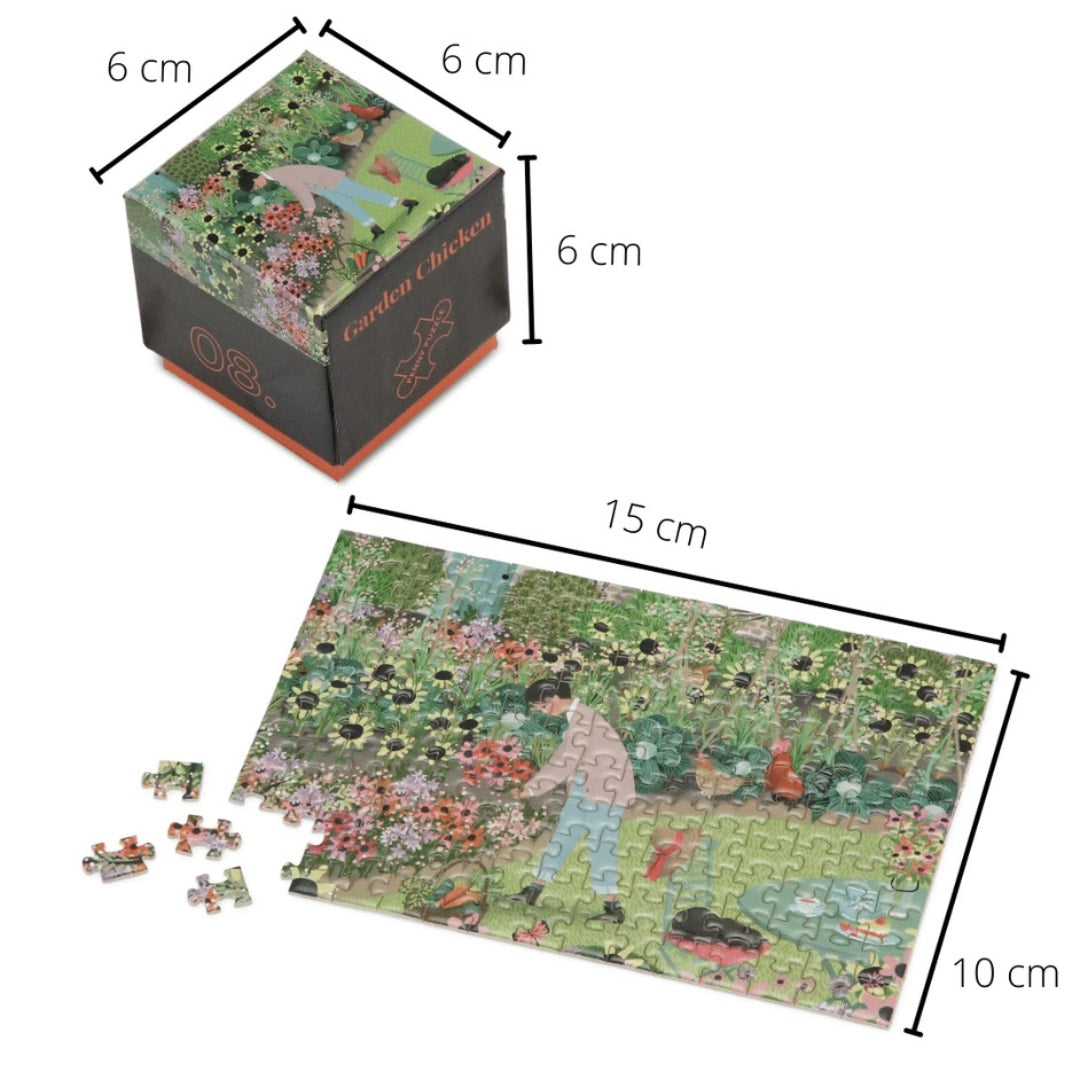 Penny Puzzles - Garden Chicken 150 Piece Mini Penny Puzzle - The Puzzle Nerds 