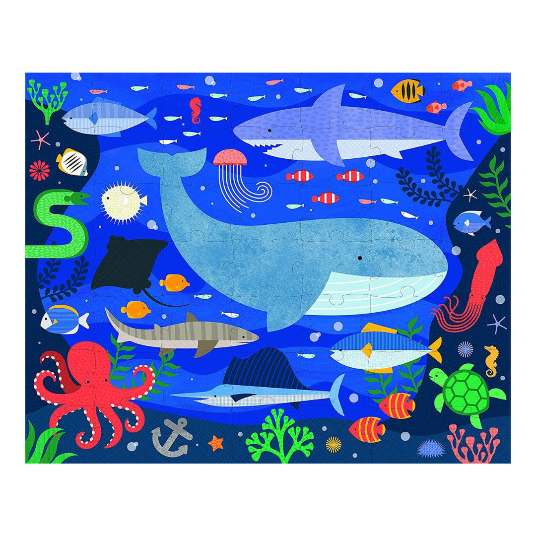 Petit Collage Puzzles - Under The Sea Two-Sided On-The-Go 100 Piece Puzzle  - The Puzzle Nerds  