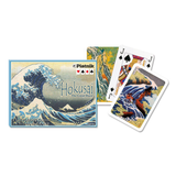 Piatnik Hokusai 'The Great Wave' playing cards on a white background