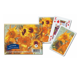 Double deck of playing cards with sunflower images