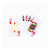 Five playing cards, one showing the number 2 and the others showing A K Q J, on a white background.