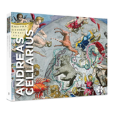 Jigsaw puzzle box with astrological design and 'Andreas Cellarius' branding